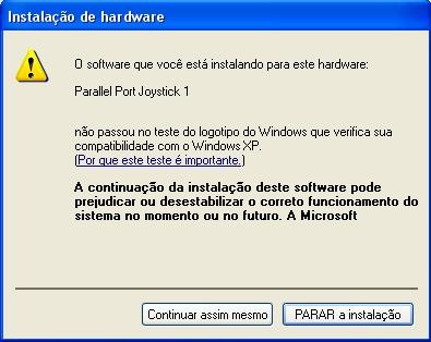 Nota: Caso essa mensagem apareça durante o processo de instalação, ignore-a clicando em CONTINUAR ASSIM MESMO.